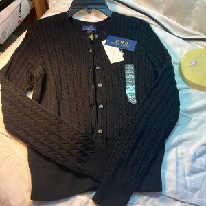 Ralph Lauren button down black sweater